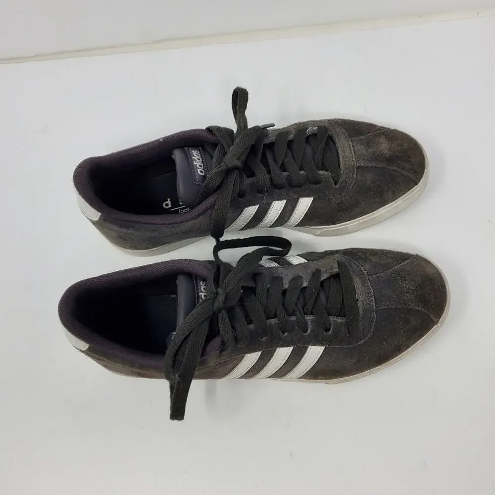 Adidas Courtset Neo Gray Suede Lace Up Low Top Sneakers Size 7.5